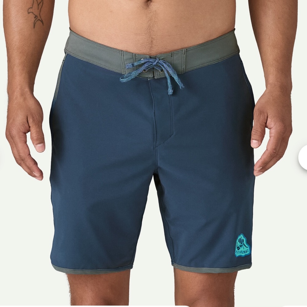 Patagonia Hydropeak Side Shore Board Shorts Blue Men's 18" Outseam Size 33 X 8 - Picture 3 of 11